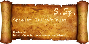 Spieler Szilvánusz névjegykártya